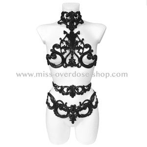 Miss overdose 3D latex 3 piece set + headpiece